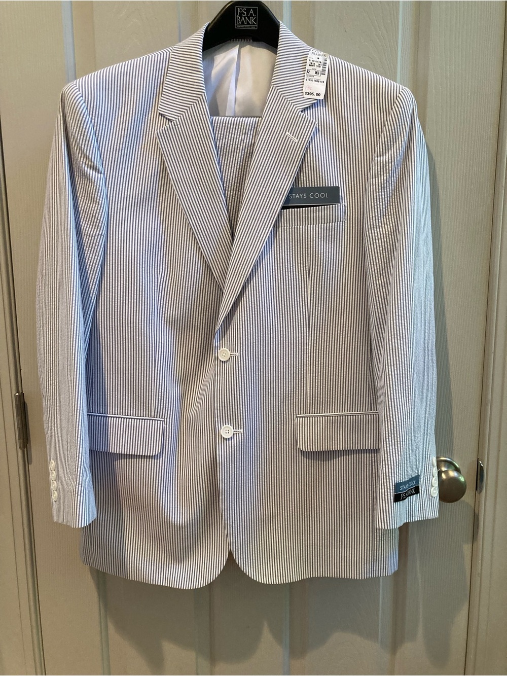 NWT Jos. A. Bank Men’s Blue & White Seersucker Suit